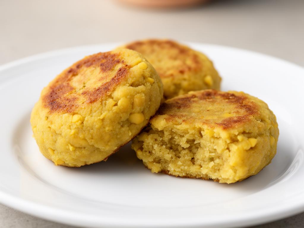 Garbanzos aplastados en forma de croqueta blanda