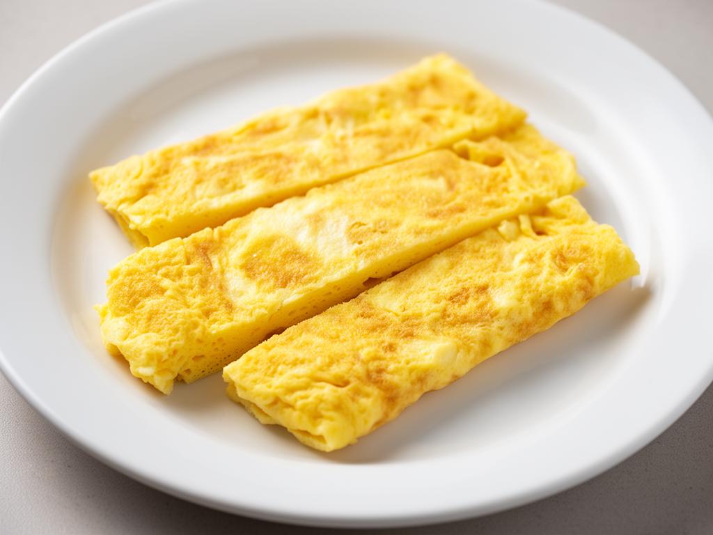 Palitos de tortilla francesa bien cuajada