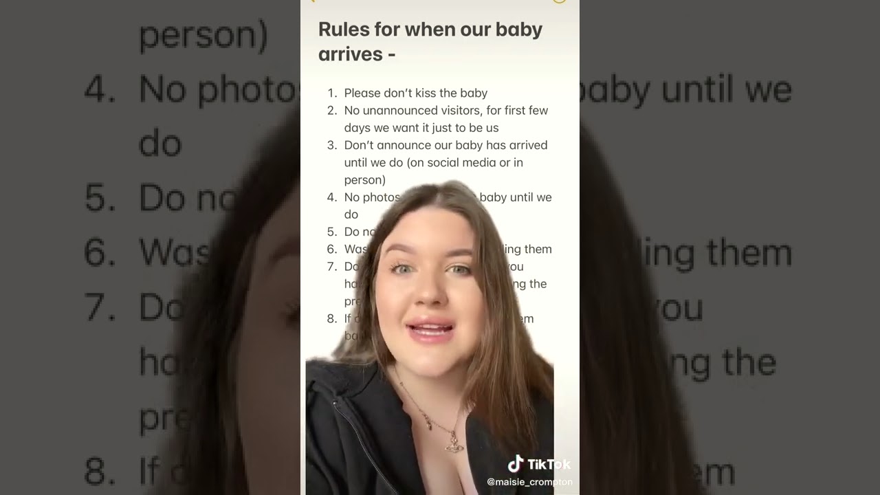 Las 12 reglas de una madre para quien visite a su bebé