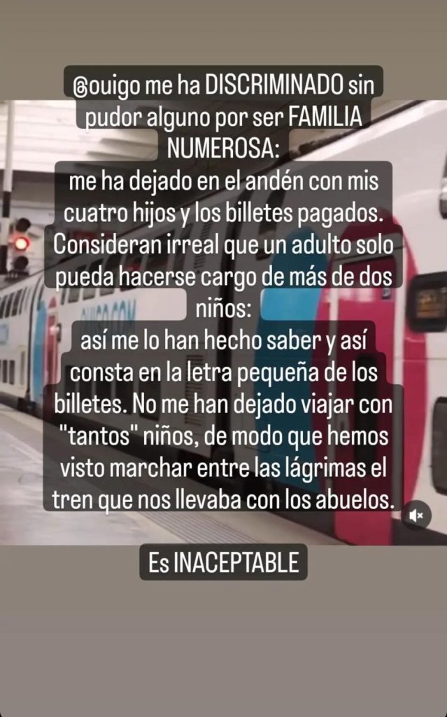 Ouigo prohíbe a una madre viajar en su tren con 4 hijos